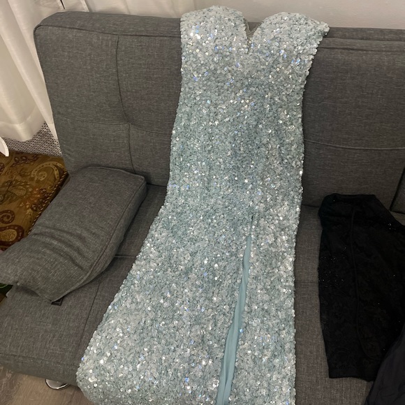 Sparkling Blue Gown by Sherri Hill - Picture 3 of 4